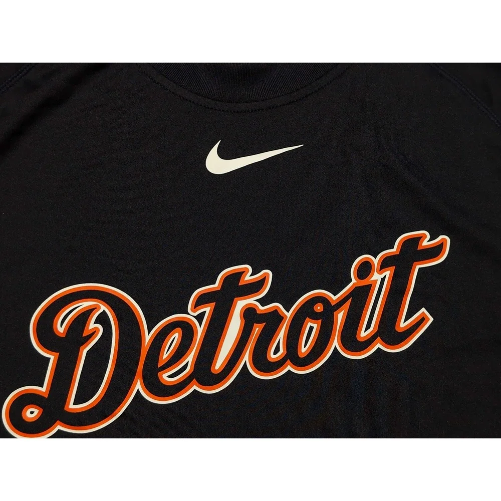 NIKE Detroit Tigers Long Sleeve Shirt Mens XXL 2XL MLB Authentic Team Issue